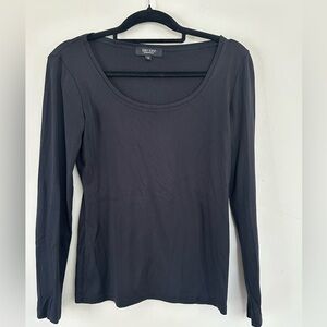 Karen Kane Essentials M Long sleeve Black, Scoop Neck ribbed top